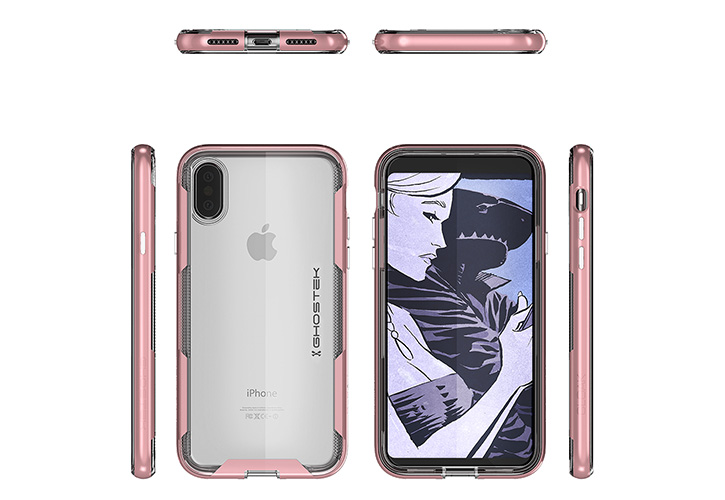 Ghostek Cloak 3 iPhone X Tough Case - Clear / Pink